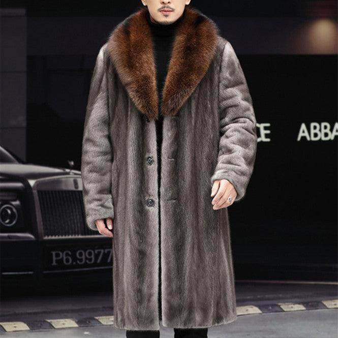 Thick Fur Long Coat Men Autumn Winter New Casual Warm - Magellan Fashion Shop