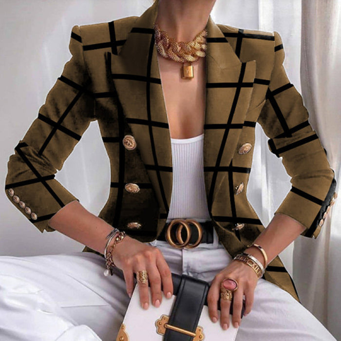 Ladies printed slim blazer