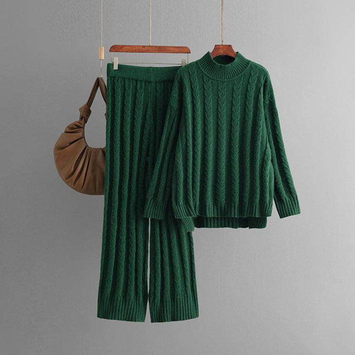 Mock Neck Sweater Twist Suit Female Fashionable Knitted - Magellan Fashion Shop