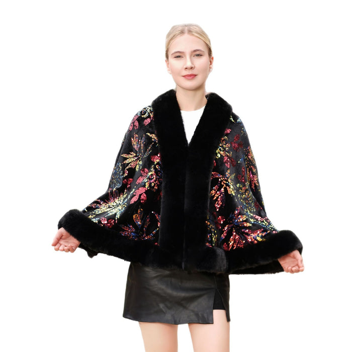 Black Elegant Sequin Scarf