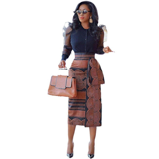 Women's Printed High Waist Hip Skirt Elastic Slim Fit - Magellan Fashion Shop