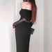 Women's Winter Sexy Off-the-shoulder Pleated Long Sleeve Polyester Dress - Magellan Fashion Shop
