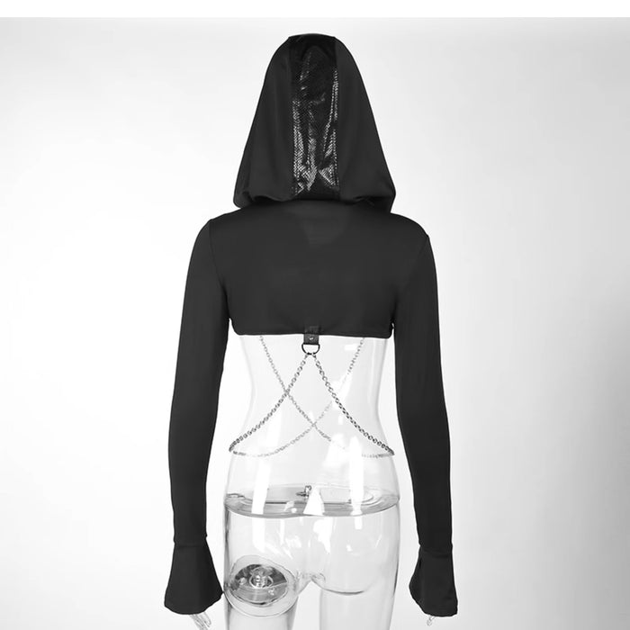 Women's Gothic Punk Chain Short Cardigan