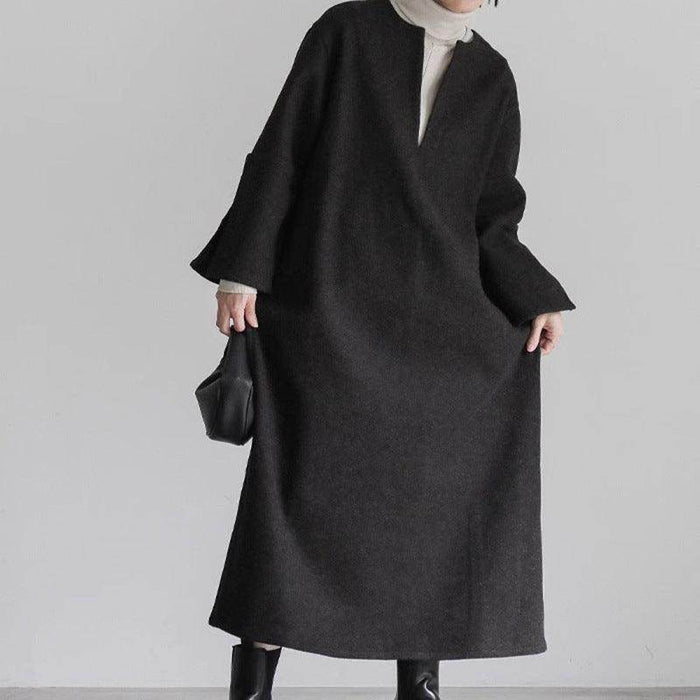 Autumn And Winter Woolen Women's Baggy Coat - Magellan Fashion Shop