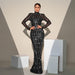 Long Sleeve Sequined Evening Dress - Magellan Fashion Shop