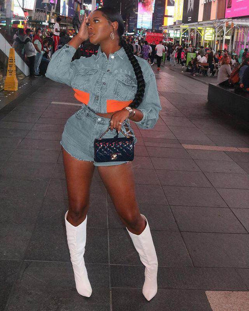 Women's Tight Denim Casual Stretch Suit - Magellan Fashion Shop