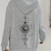 Moon Print Casual Hooded Sweatshirt - Magellan Fashion Shop