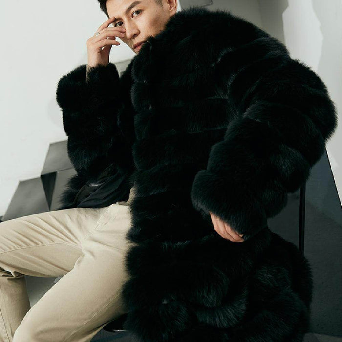 Men's Real Fur Long Fur Coat Winter - Magellan Fashion Shop