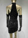 Dress Halter Feather Sequins Short Hip Skirt With Gloves Dress - Magellan Fashion Shop