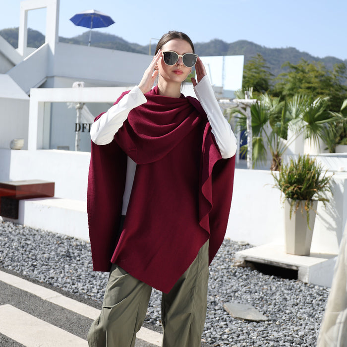 Solid Color Simple Side Strap Shawl Knitted Shoulder Strap