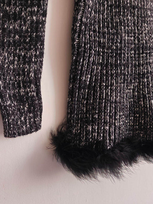 Knitwear Hip Skirt Black Mock-neck Sweater - Magellan Fashion Shop
