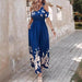 Fashion Shoulder-baring Printed Waist-controlled Long Dress - Magellan Fashion Shop