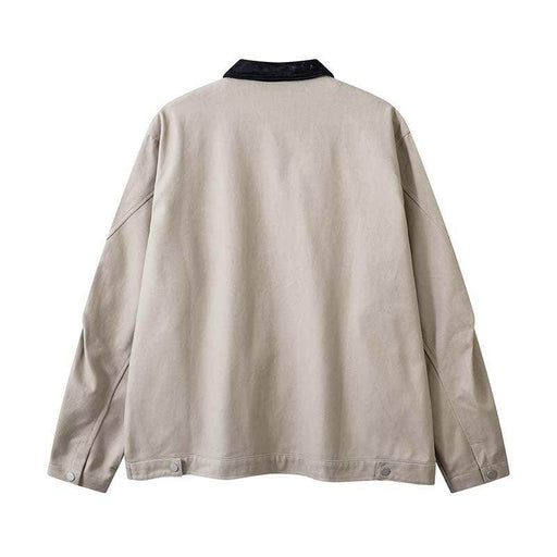 Vintage Crumpled Letters Polo Collar Jacket Men's Clothing Baggy Coat - Magellan Fashion Shop