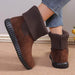 Flat Ankle Boots With Reversible Knitted Design Winter Fashion Comfortable Snow Boot For Women Shoes - Magellan Fashion Shop