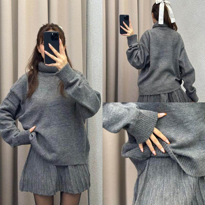 Women's All-matching Sweater Short Skirt Two-piece Suit - Magellan Fashion Shop