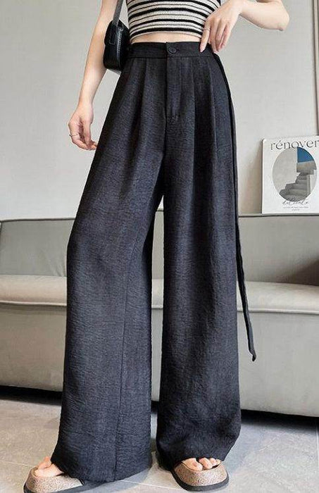 Ice Silk Tie-dyed Linen High-waisted Wide-leg Pants - Magellan Fashion Shop