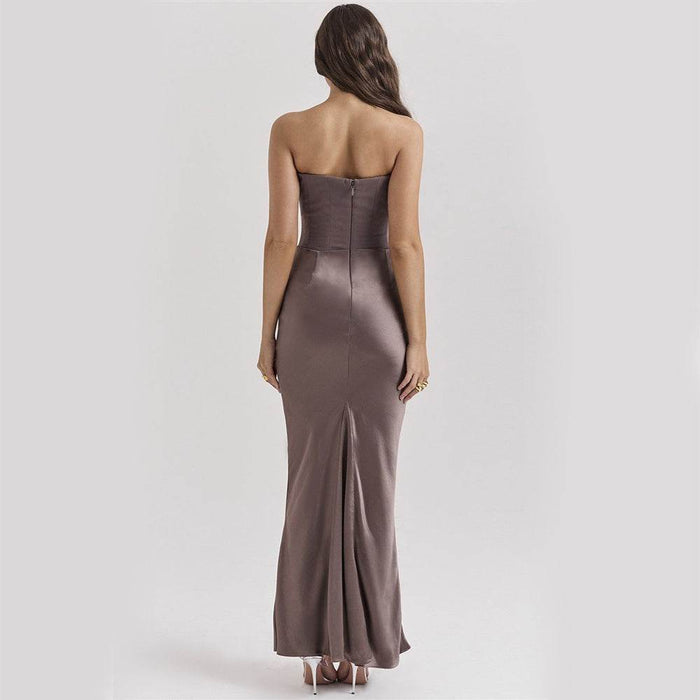 Slim Tube Top Long Dress Fashion Bandeau Backless - Magellan Fashion Shop