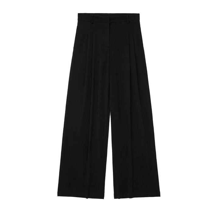 Pleated Wide Leg Pants Backless Hanging Collar Vest - Magellan Fashion Shop