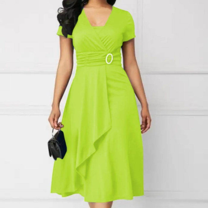 Independent Station Fashion Elegant Asymmetry Large Skirt V-neck Dress Party Evening Dress - Magellan Fashion Shop