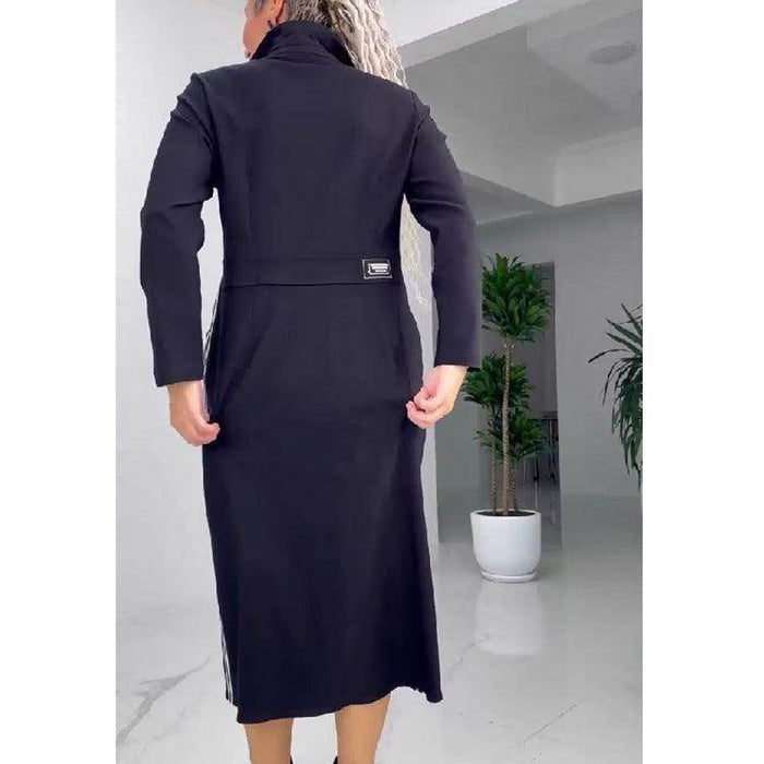 European And American Leisure Fashion Solid Color Long Sleeve Dress - Magellan Fashion Shop