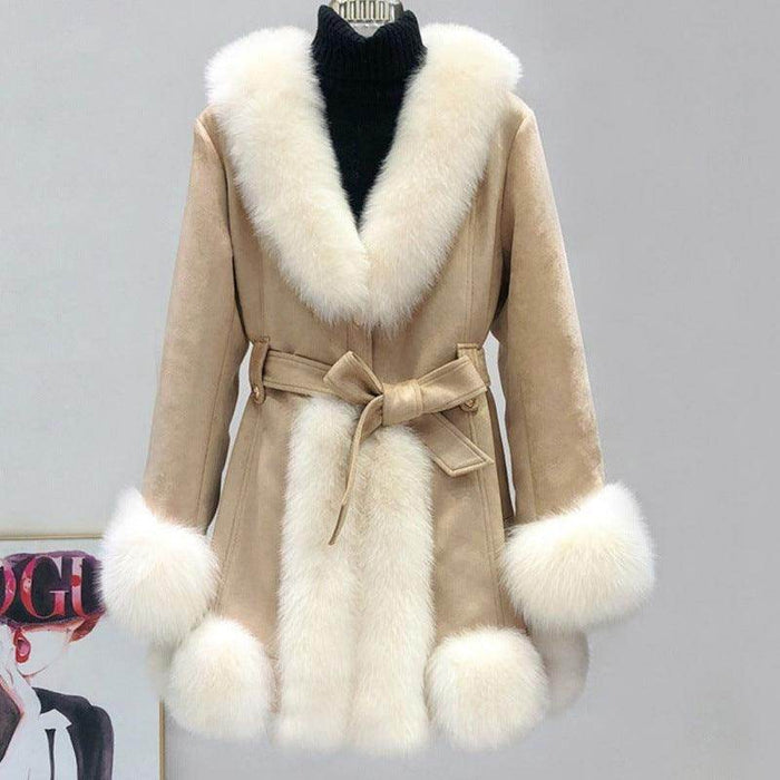 Leather Coat Suede Fur Integrated Mid-length - Magellan Fashion Shop