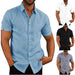 Men Short Sleeve Summer Solid Shirts Casual Loose Tops Tee - Magellan Fashion Shop