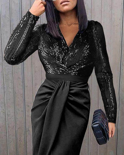 Sequined Sexy Waist Sheath Wholesale Evening Dress - Magellan Fashion Shop