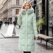 Winter Long Coat With Thickened Fur Collar Straight Slim Cotton-padded Jacket Women - Magellan Fashion Shop