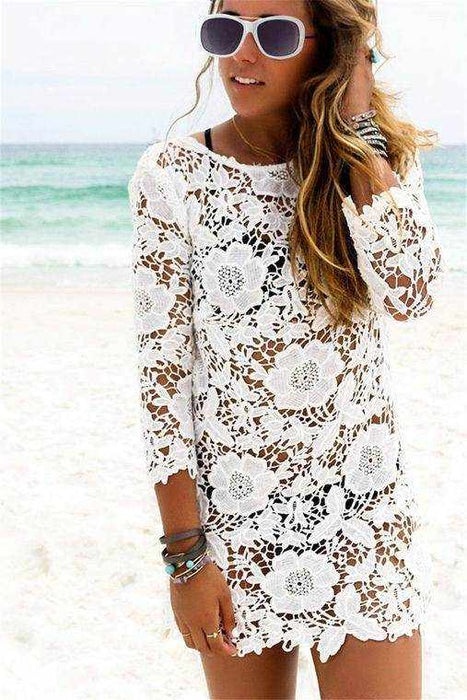 Sexy Water Soluble Lace Crochet Beachwear - Magellan Fashion Shop