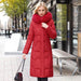 Winter Long Coat With Thickened Fur Collar Straight Slim Cotton-padded Jacket Women - Magellan Fashion Shop