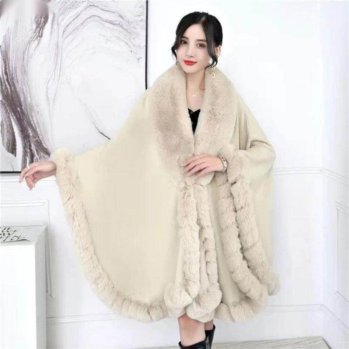 Artificial Rabbit Wool Cape - Magellan Fashion Shop