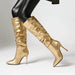 New Stiletto Gold And Silver Boots - Magellan Fashion Shop