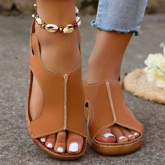 New Summer Wedges Sandals With Elastic Band Design Casual Fish Mouth Shoes For Women - Magellan Fashion Shop