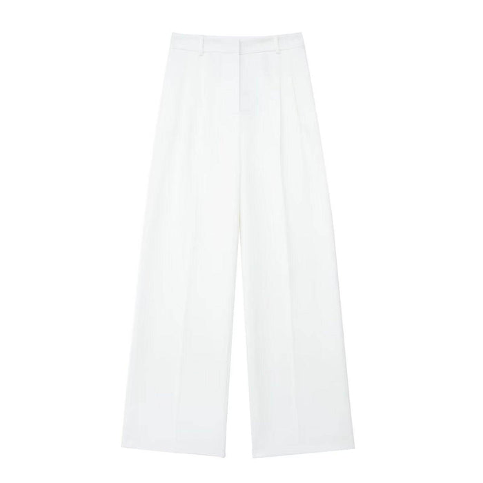 Pleated Wide Leg Pants Backless Hanging Collar Vest - Magellan Fashion Shop
