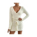 Women's Knitted Solid Color Top Sweater Dress Two-piece Set - Magellan Fashion Shop