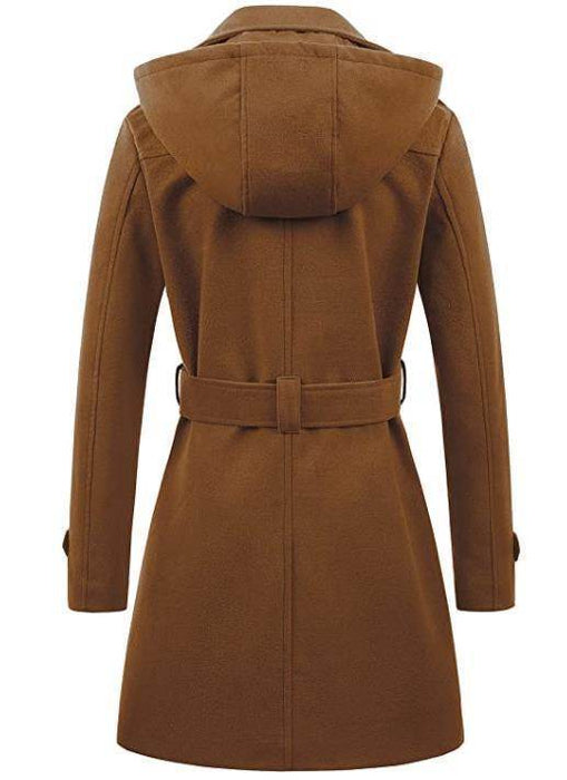 Women's Woolen Hooded Plus Size Coat - Magellan Fashion Shop