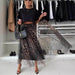Leopard Print Elastic Waist Big Chiffon Skirt - Magellan Fashion Shop