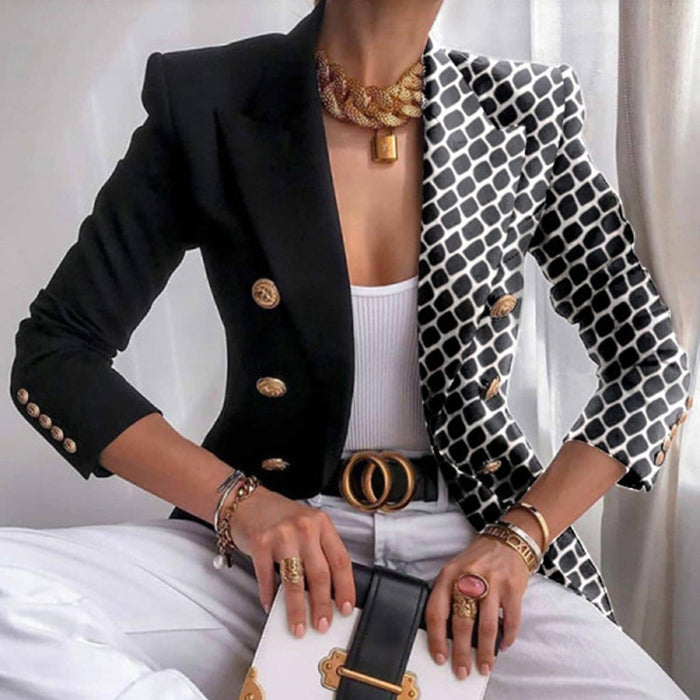 Ladies printed slim blazer