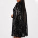 Fashion Stand Collar Sequins Dress Loose Women's Wear - Magellan Fashion Shop