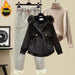 Women's Sweater Down Cotton Jacket Casual Pants Set - Magellan Fashion Shop