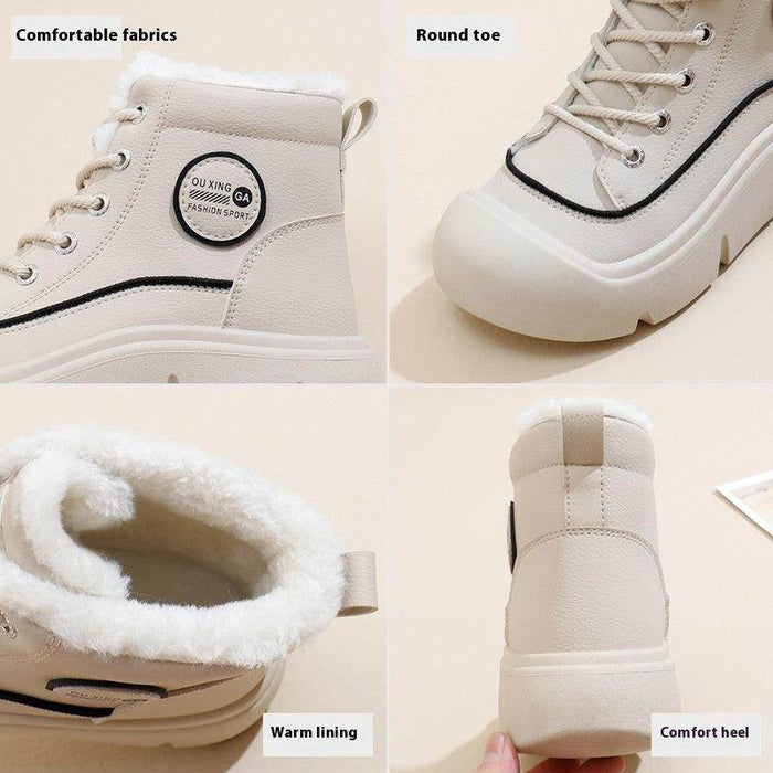 Women's High-top Velvet Warm Cotton Shoes Platform Snow Boots - Magellan Fashion Shop