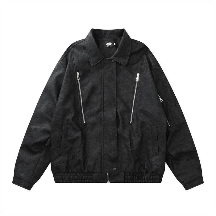 American Retro Clothing Leather Coat - Magellan Fashion Shop