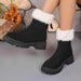 Square-heeled Snow Boots Winter Plus Velvet Platform Plush Shoes Fashion Warm Non-slip Mid-calf Boot For Women - Magellan Fashion Shop