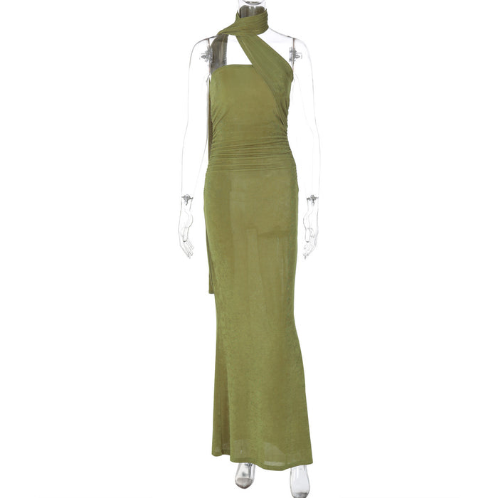 Street Style Slim-fit Long Ribbon Dress Women - Magellan Fashion Shop