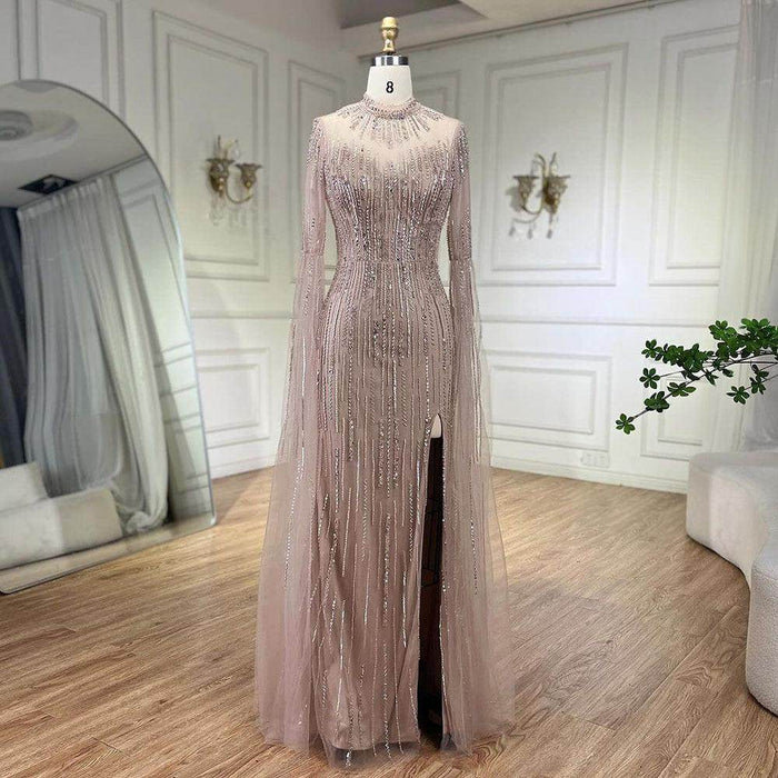 Elegant Flounced Sleeve Split Fishtail Dress - Magellan Fashion Shop
