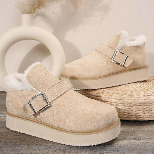 Winter Buckle Snow Boots Fashion Flat Thick-soled Cotton Shoes - Magellan Fashion Shop