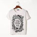 Punk Rock Sunflower Eyes Fashion Vintage Letter Print T-shirt - Magellan Fashion Shop