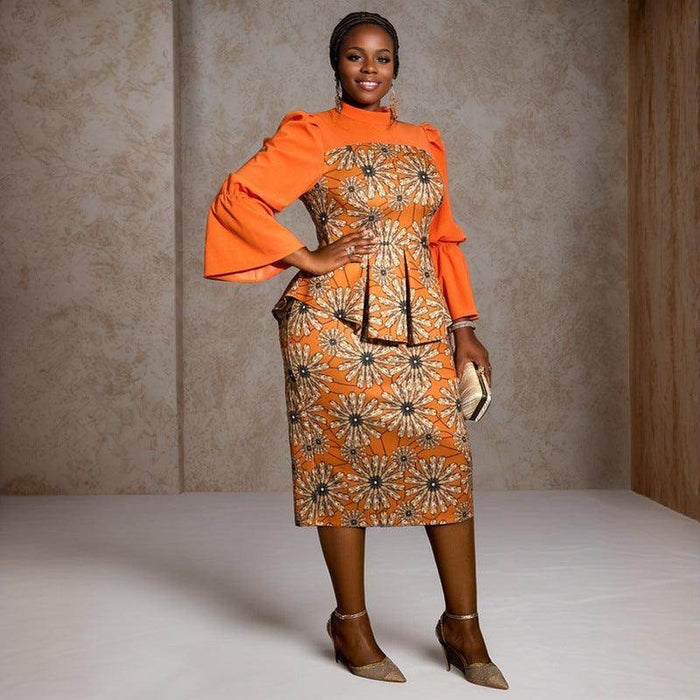 Women's Floral Print Flare Sleeve Dress - Magellan Fashion Shop