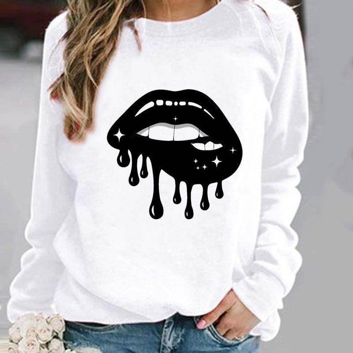 Women's Minimalist Round Neck Casual Printed Sweatshirt - Magellan Fashion Shop