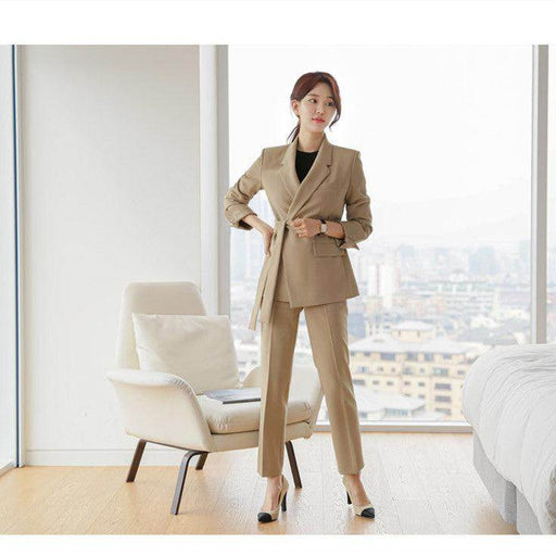 Lace-up Waist Suit Jacket Trouser Suit Women - Magellan Fashion Shop